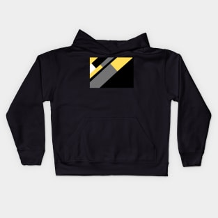 Yellow,  White, Black, and Grey Rectangle and Triangle pattern Kids Hoodie